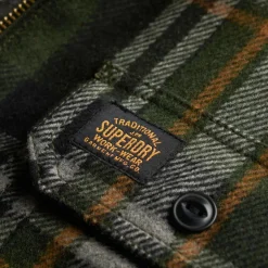 Superdry Truien & Vesten*Wool Miller vest heren buckshot check olive