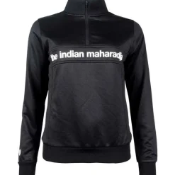 The Indian Maharadja Hockeykleding* Poly Terry Half Zip hockeytrui dames black