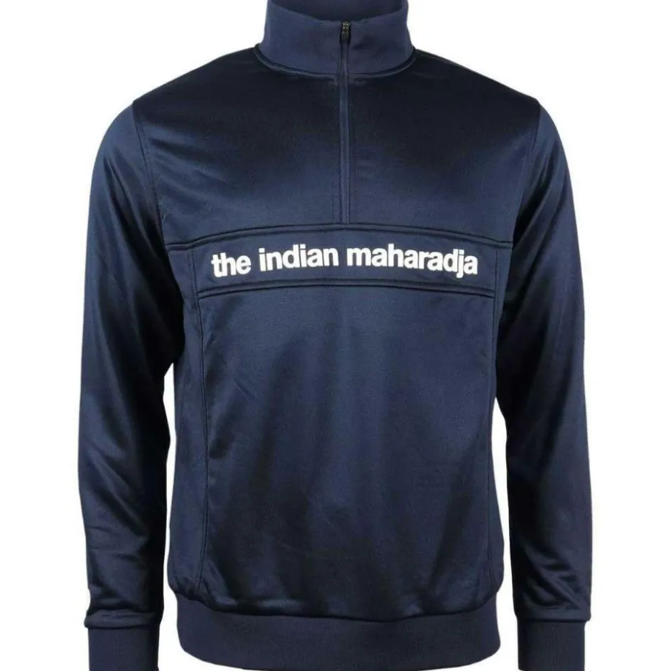 The Indian Maharadja Hockeykleding* Poly Terry Half Zip hockeytrui heren navy