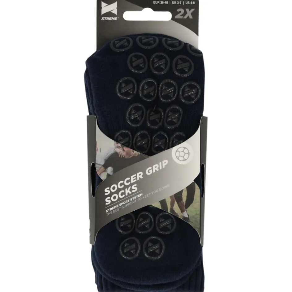 Xtreme Sockswear Voetbalkleding* Grip voetbalsokken navy 2-pack