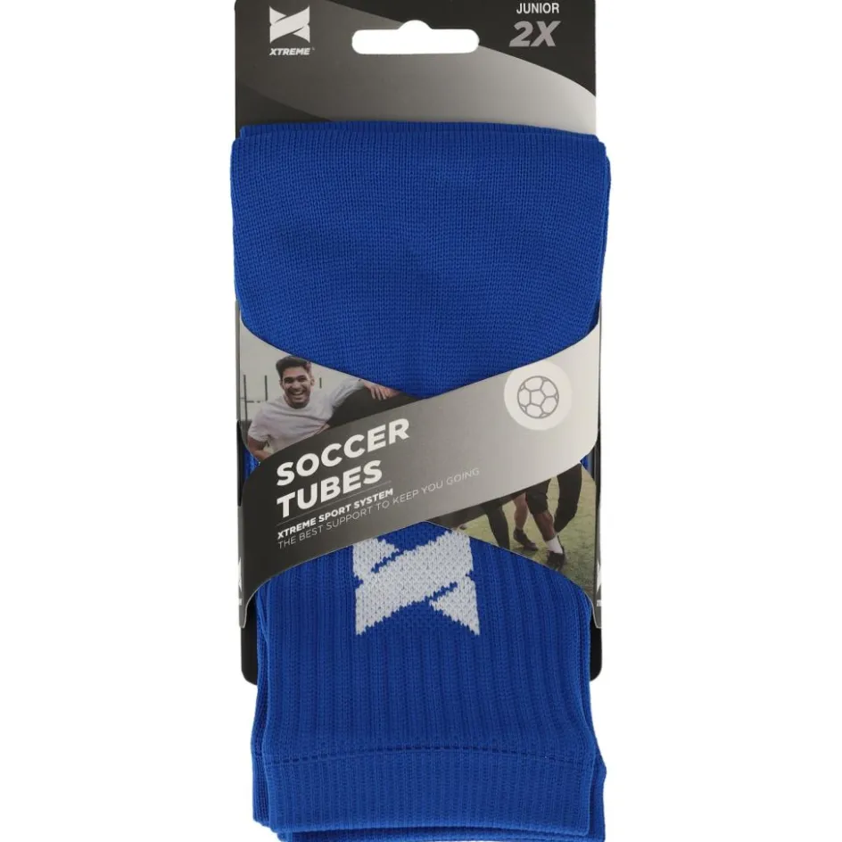 Xtreme Sockswear Scheenbeschermers Voetbal* Pro Footless Soccer sleeves kobalt blue 2-pack